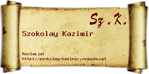 Szokolay Kazimir névjegykártya